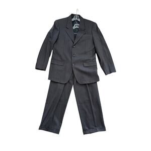 Vintage Mario Barutti Mens Suit Charcoal Gray Two Piece